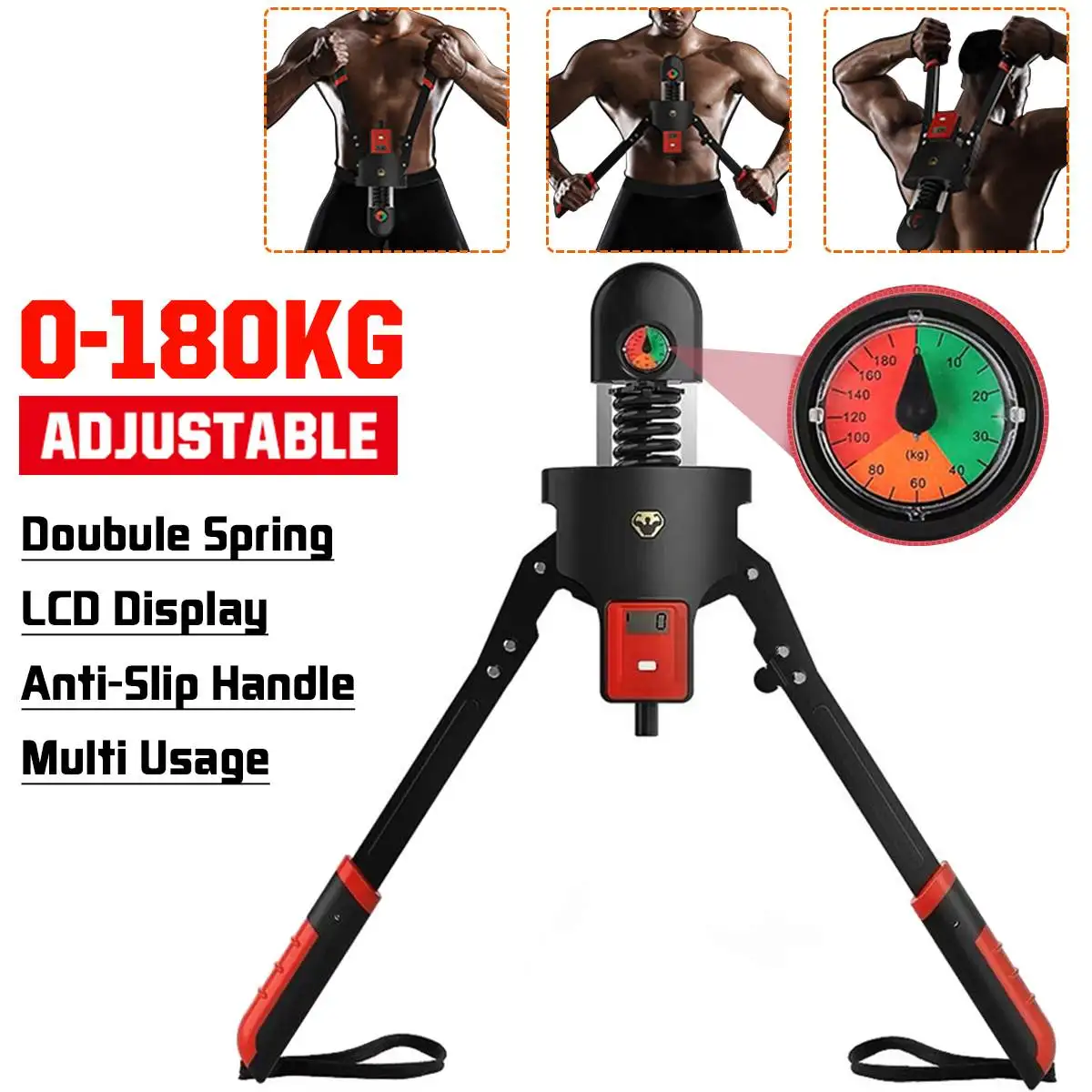 

Bodybuilding Arm Shoulder Exercises Wrist Trainer Adjustable LED Display Grip Bar Pressure Builder Pull Fitness Grip Bar