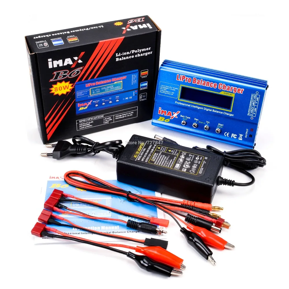B6 and 12V 5A EU iMAX B6 ЖК-экран цифровой RC Lipo NiMh батарея баланс зарядное устройство Dis зарядное устройство 80 Вт+ AC конвертер адаптер DC 12 В/5A - Цвет: B6 and 12V 5A EU