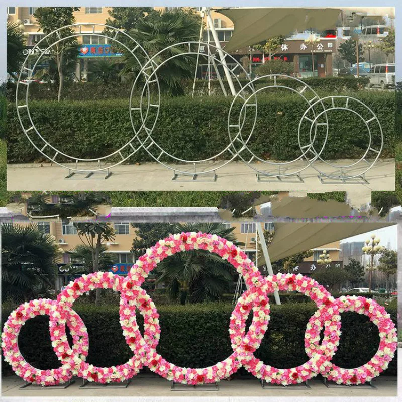 Железная двойная круглая полка стена из искусственных цветов стенд дверь