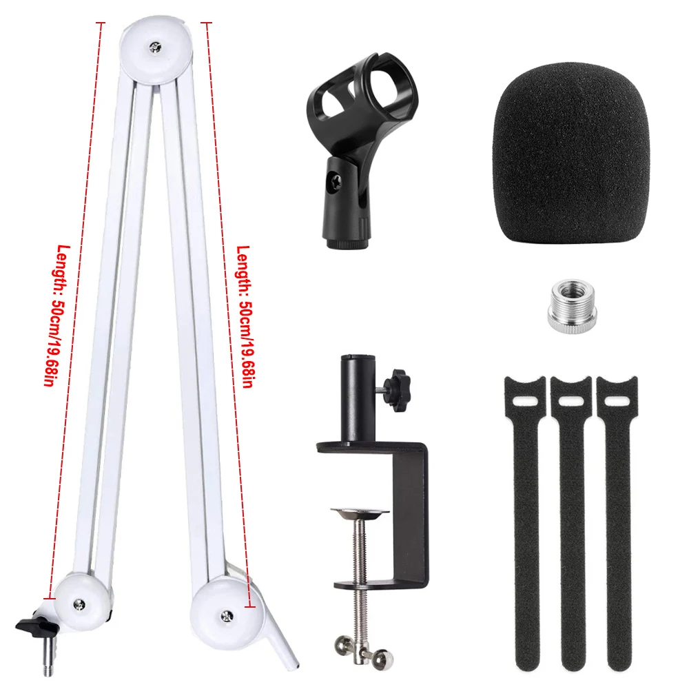 

Microphone Boom Arm Stand Heavy Duty Adjustable Suspension Scissor Spring Built-in Mic Stand For Blue Yeti Blue Snowball Bracket