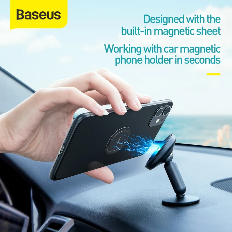 baseus ultra slim 2 1mm phone finger ring holder universal desktop bracket for iphone samsang for magnetic car phone holder free global shipping