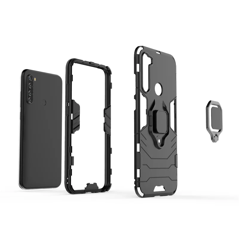 Чехол для Xiaomi Redmi Note 8 T защитный силиконовый чехол-бампер с кольцом на палец чехол