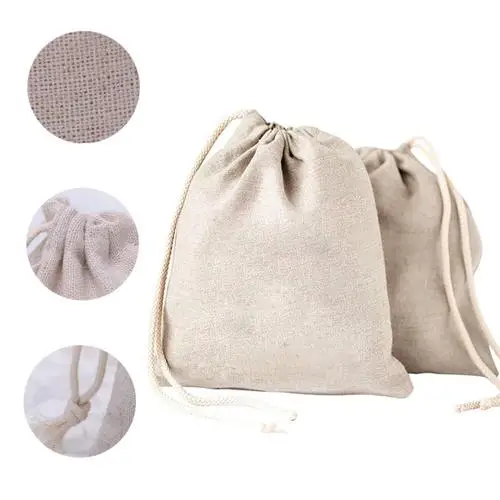 2 шт. сумка на шнурке с карманом из органического хлопка зеленая для покупок