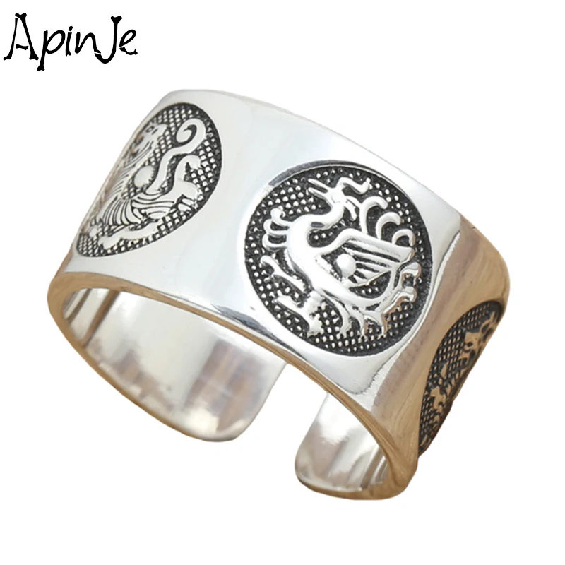 

Кольцо Apinje мужское из чистого серебра 999 пробы, креативное