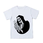 2021 летняя футболка с 3D-принтом скелета, повседневная мужская и женская футболка с круглым вырезом и коротким рукавом в стиле хип-хоп, 130-6XL, мобильный телефон