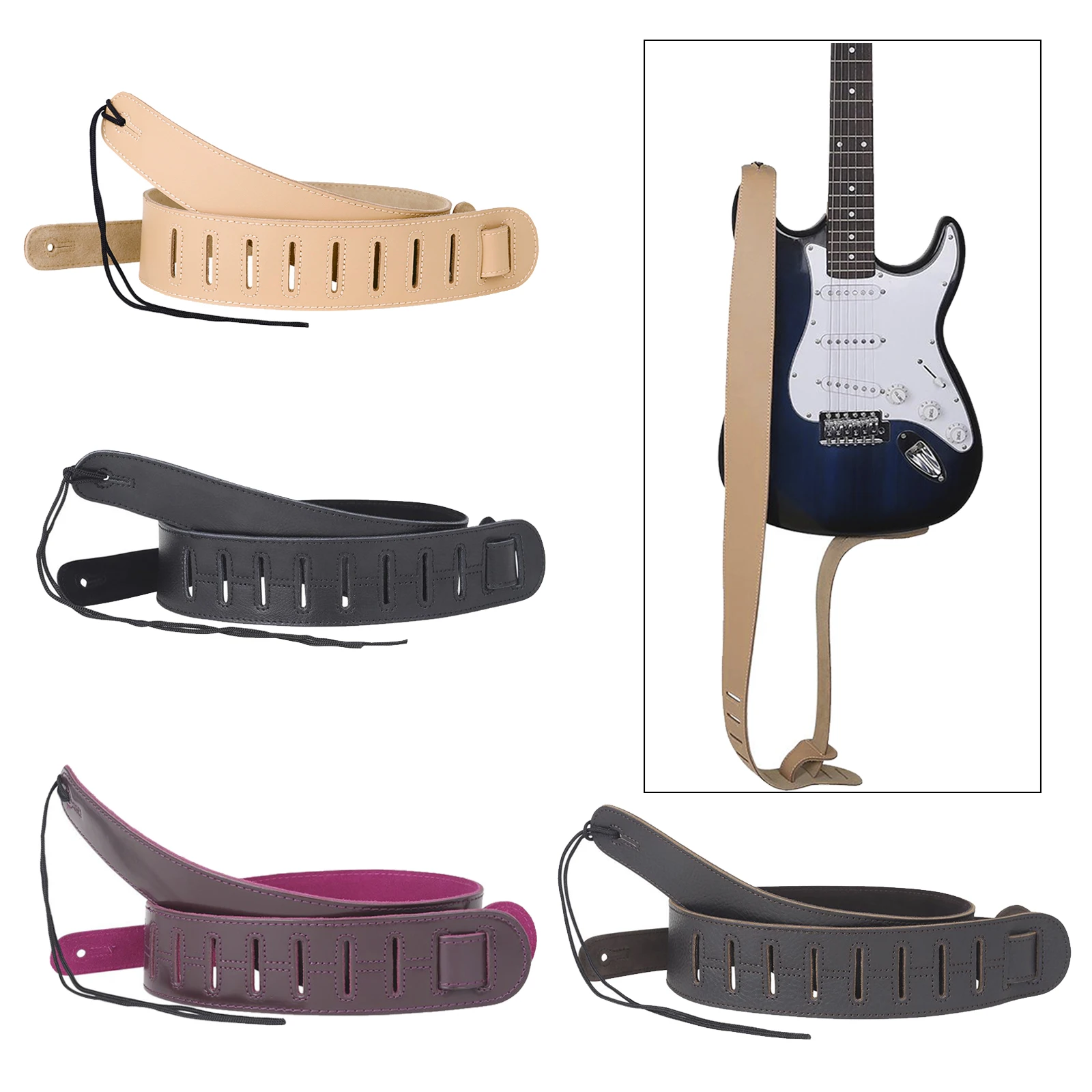 

Adjustable Guitar Strap for Classical Guitar Bass Leather Belt