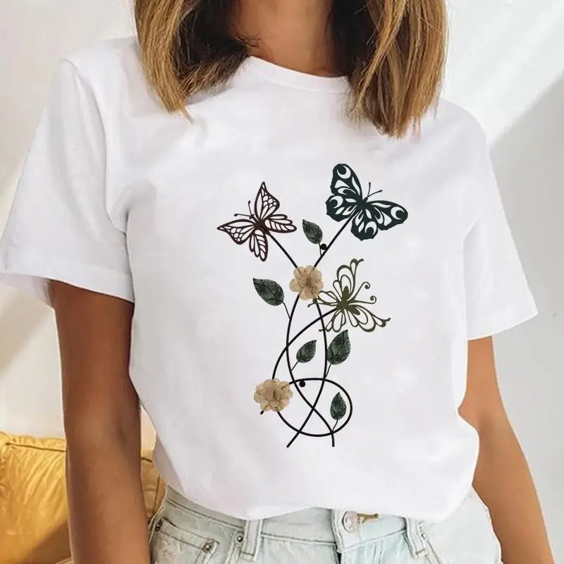 Футболка женская с рисунком стрекозы Повседневная рубашка в стиле 90-х акварелью