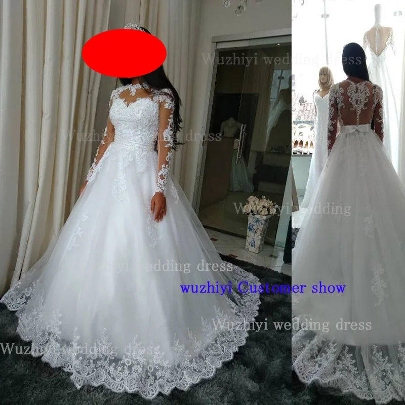 Wuzhiyi качество Vestido De Noiva свадебное платье с коротким рукавом винтажное кружевное свадебное платье с жемчугом для свадьбы trouwjurk