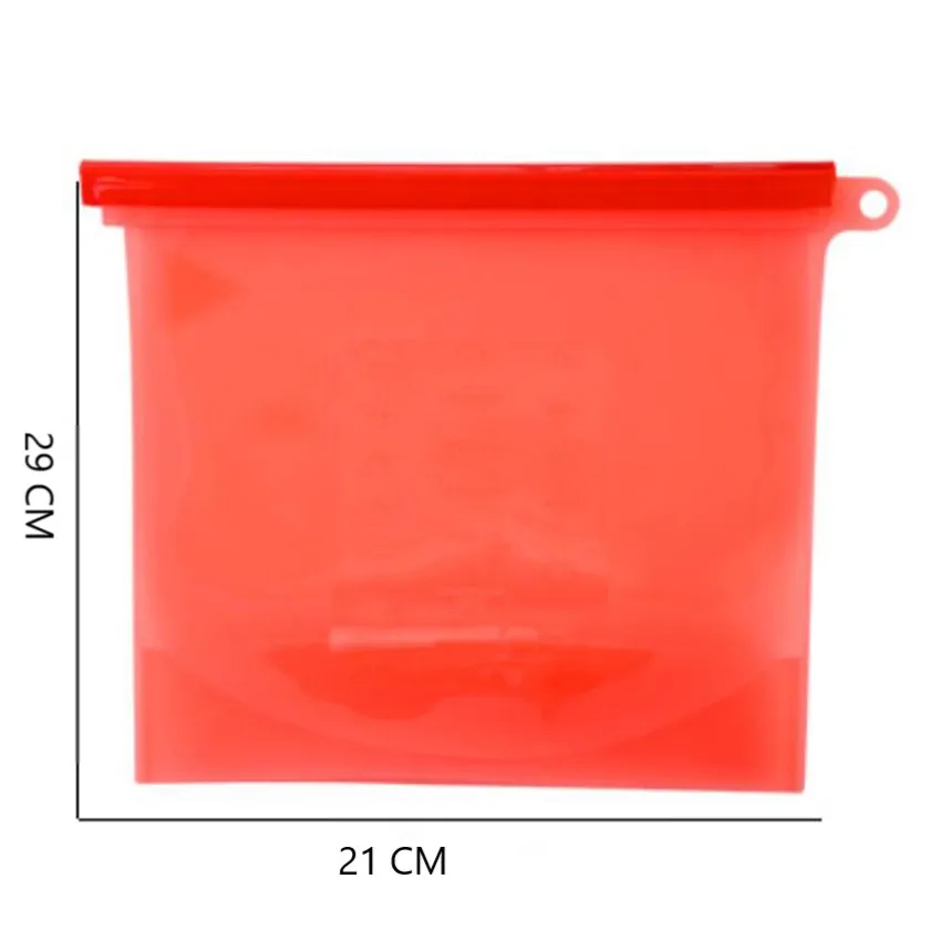 

1500 ML Silicone Food Bag Fda Kitchen Reusable Silicone Food Bag Container Leakproof For Freezer Food Fresh Keeping Bag