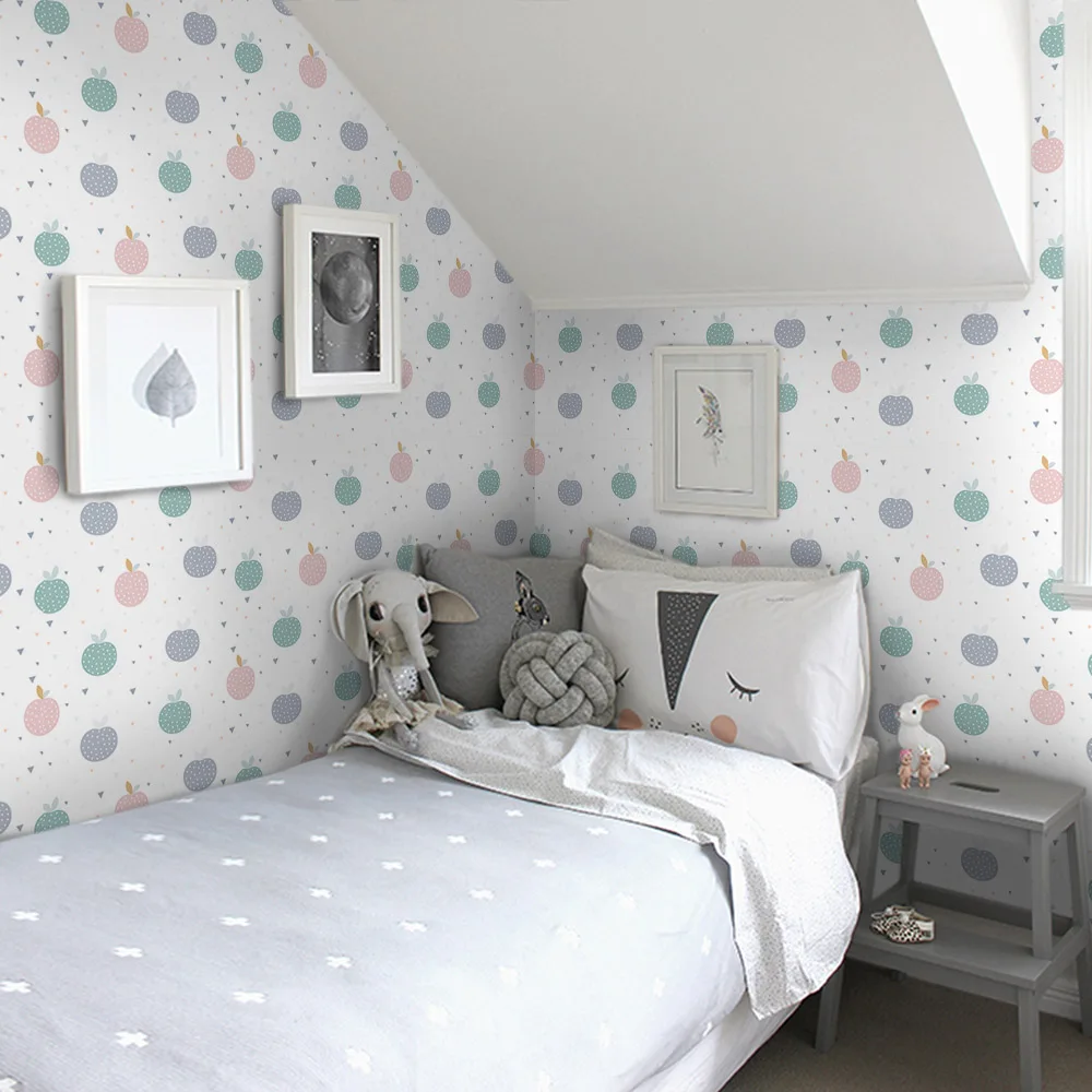 

Cutie Orange Cartoon Furniture Decal Wallpaper Living Room Adhesive Wall Paper Waterproof Wall Sticker for Children Room