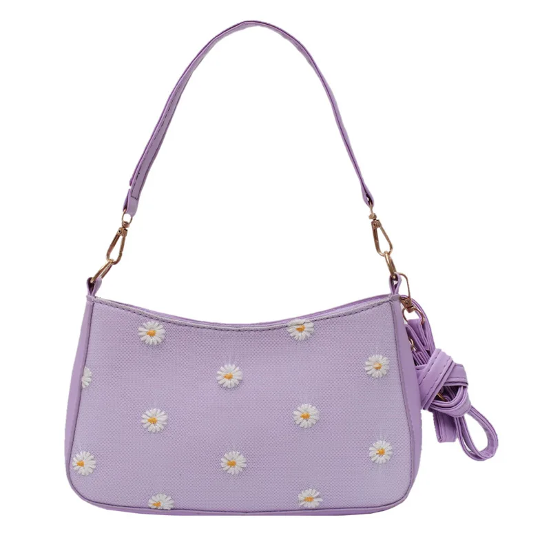 

2021 Fashion Simple Women's Bag Chrysanthemum Pattern Shoulder Large Capacity Handbag