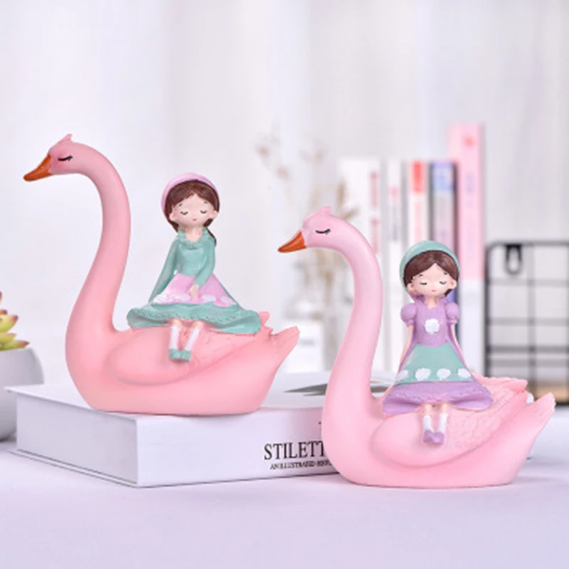 Сказочный Фламинго лебедь для девочек украшения с принцессами креативные