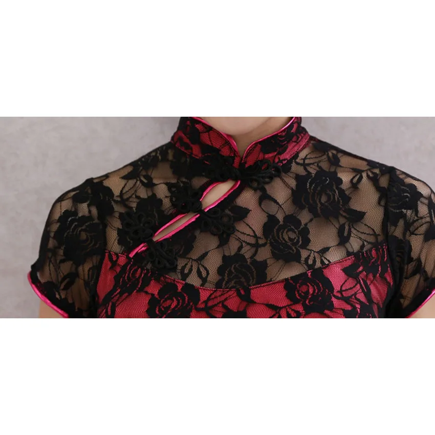 Традиционное Кружевное платье-Ципао для женщин платье в Восточном китайском