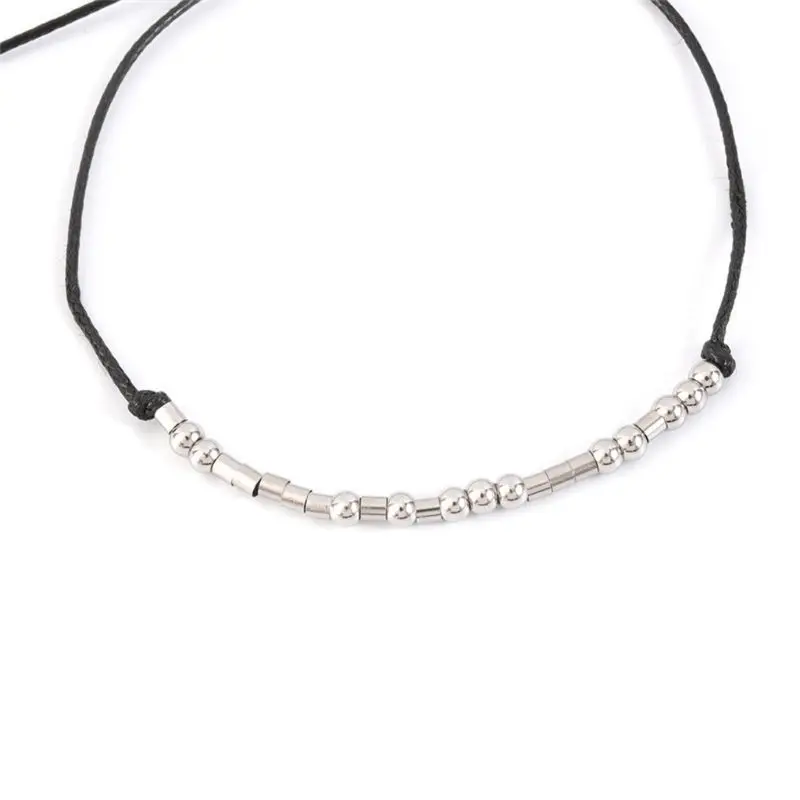 

2Pcs I Love You Friendship Morse Code Dainty Beaded Bracelet with Secret Message for Women Men Lover Jewelry Gifts
