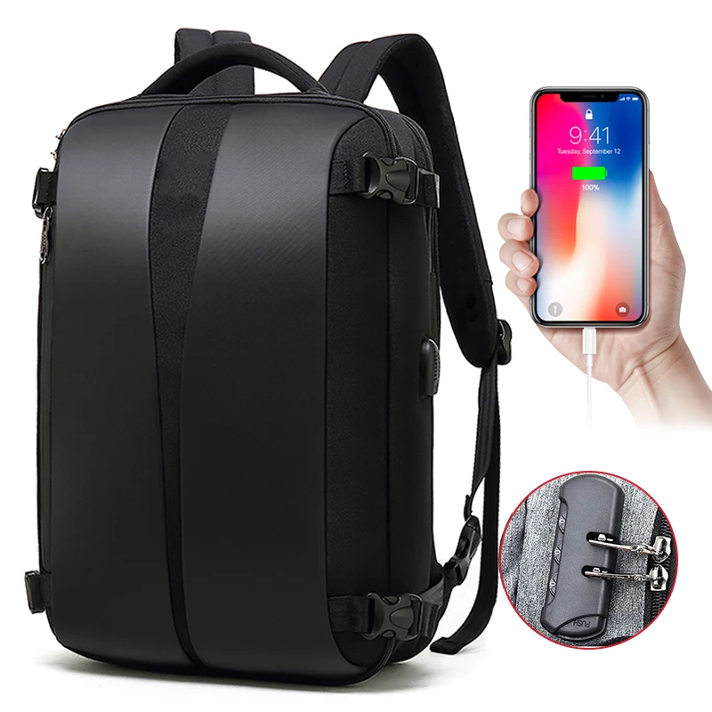 Мужской рюкзак с защитой от кражи для ноутбука 17 дюймов usb зарядкой Школьный