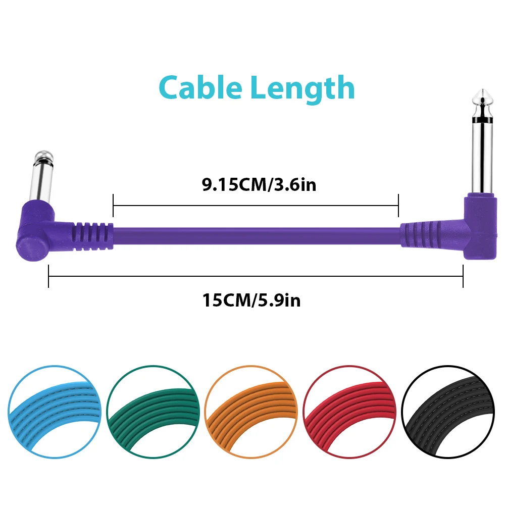 Ammoon 6 шт./упак. гитара эффект кабели для педалей нашивка в виде музыкального