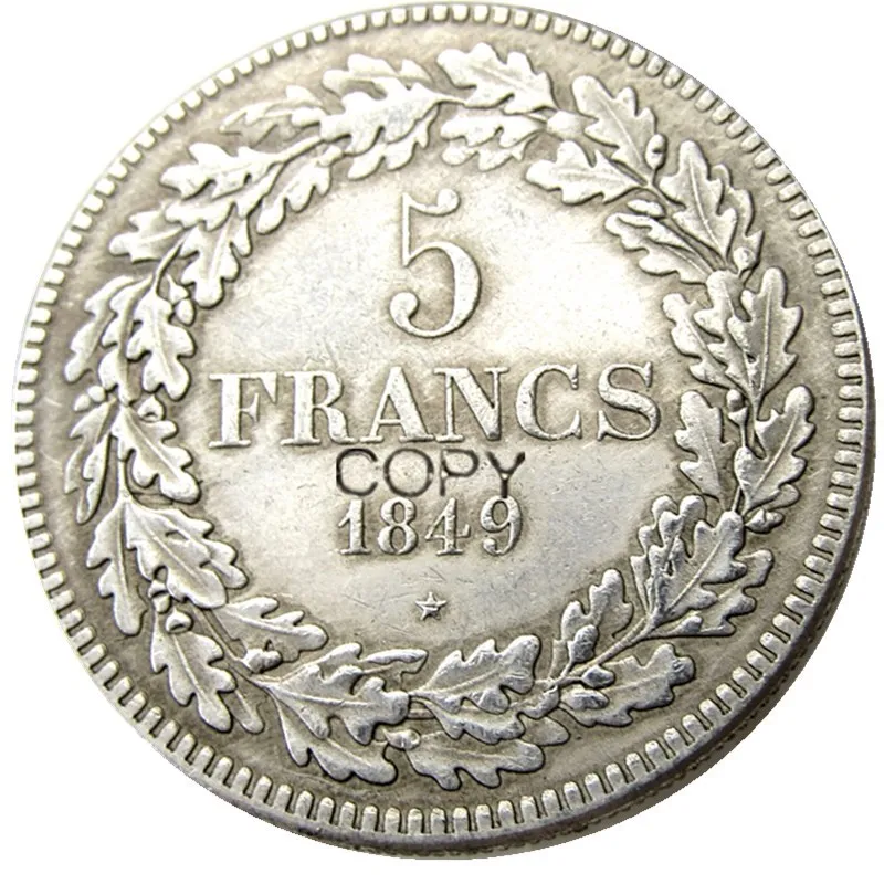Бельгия 1849 leopold Premier King Des франков копия 5 монеты|Безвалютные монеты| |