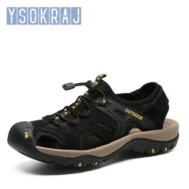 

New Brand Genuine Leather Men Shoes Summer New Large Size Men's Sandals Men Sandals Fashion Sandals Slippers Big Size 38-48