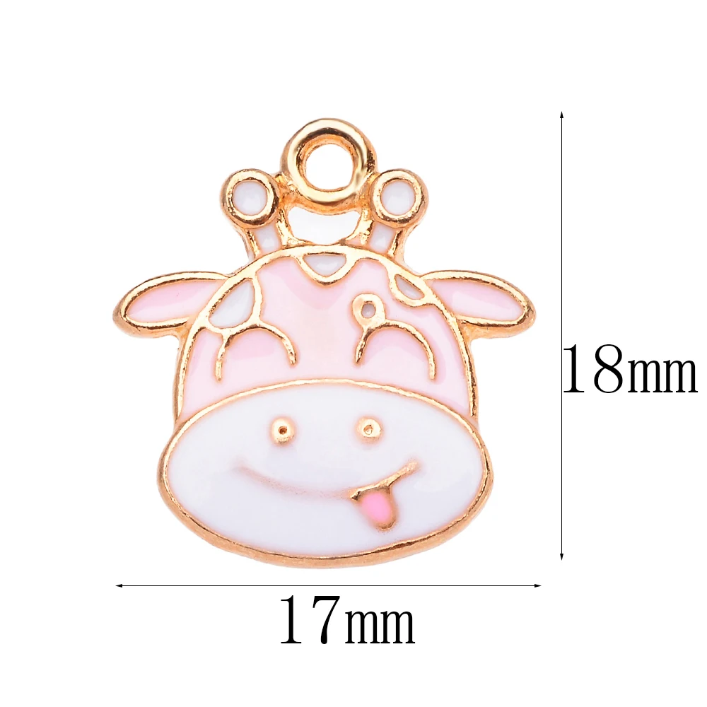 JQ 18*17 мм модный дизайн эмаль черная белая розовая корова ожерелье очаровательные