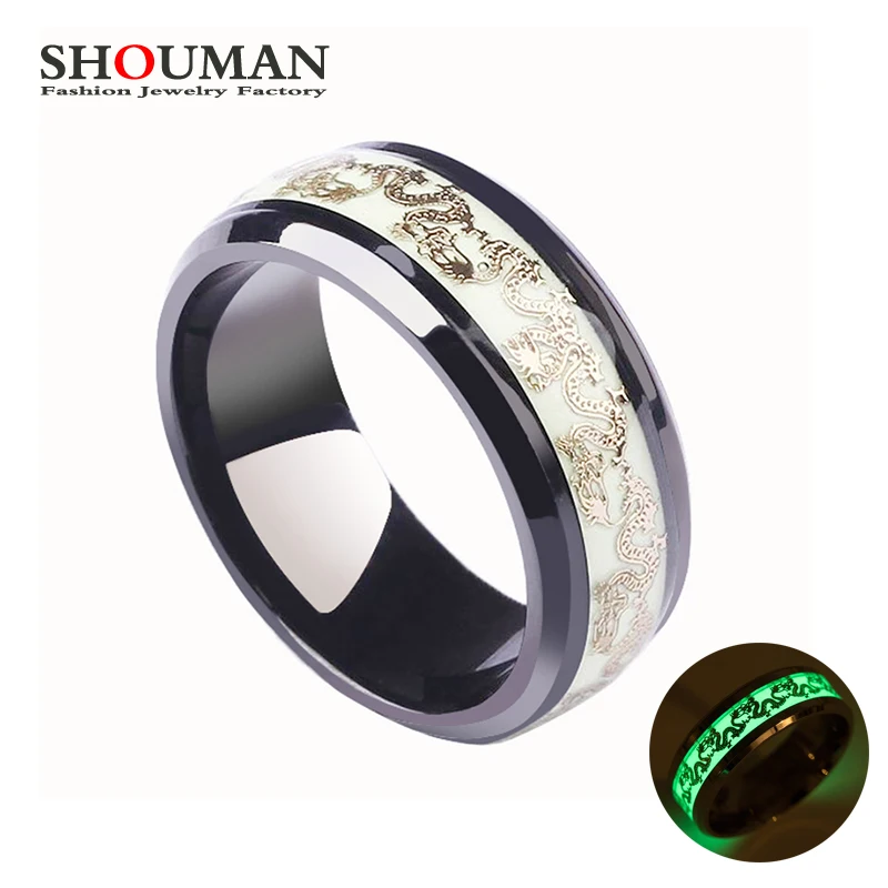 SHOUMAN мощный волшебный китайский дракон Светящиеся в темноте кольцо из