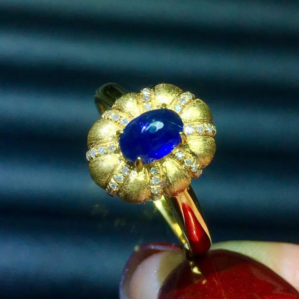 Женское кольцо с сапфировым стеклом 0 92 карата незагревающееся Ювелирное