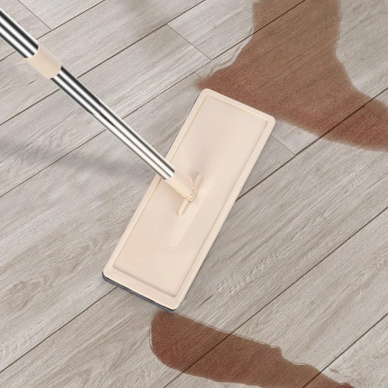 

Floor Mop with Reusable Microfiber Pads 360 Degree Flat Squeeze Mop for Home Replace Hand-free Wash Household Cleaning Tools