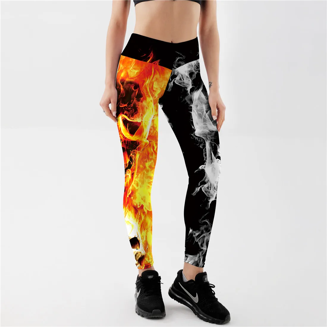 Новинка 2018 летние женские леггинсы с принтом черепа модная уличная одежда |