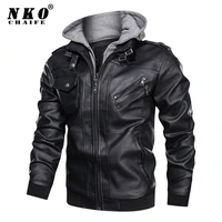chaifenko men brand winter leather jacket coat men fashion hooded motorcycle pu jacket men casual biker faux leather jackets men