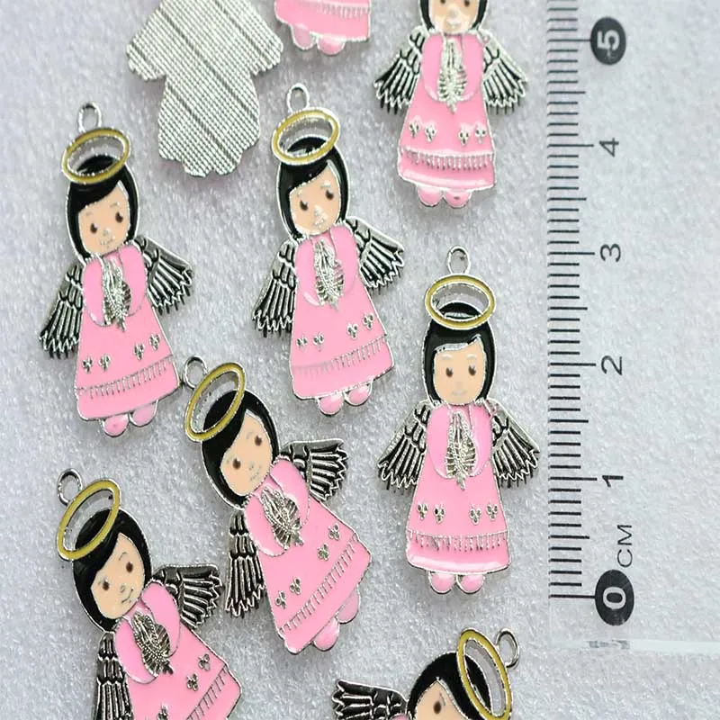 50 шт./милый католический мини медаль с мультяшным ангелом Гламурная модная