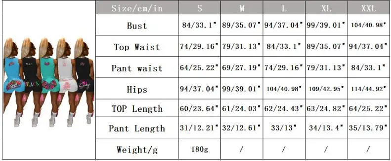 

2021 summer new casual letter print sport two piece fashion slim fit o-neck sleeveless vest and Shorts Set
