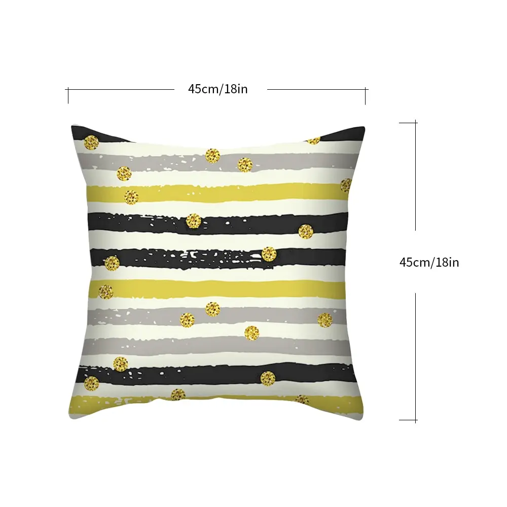 

Nordic Style Yellow Polyester Pillowcase Cushion Case Geometric Throw Pillow Cover Sofa Car Cushion Cover Home Decor 18x18 Inch