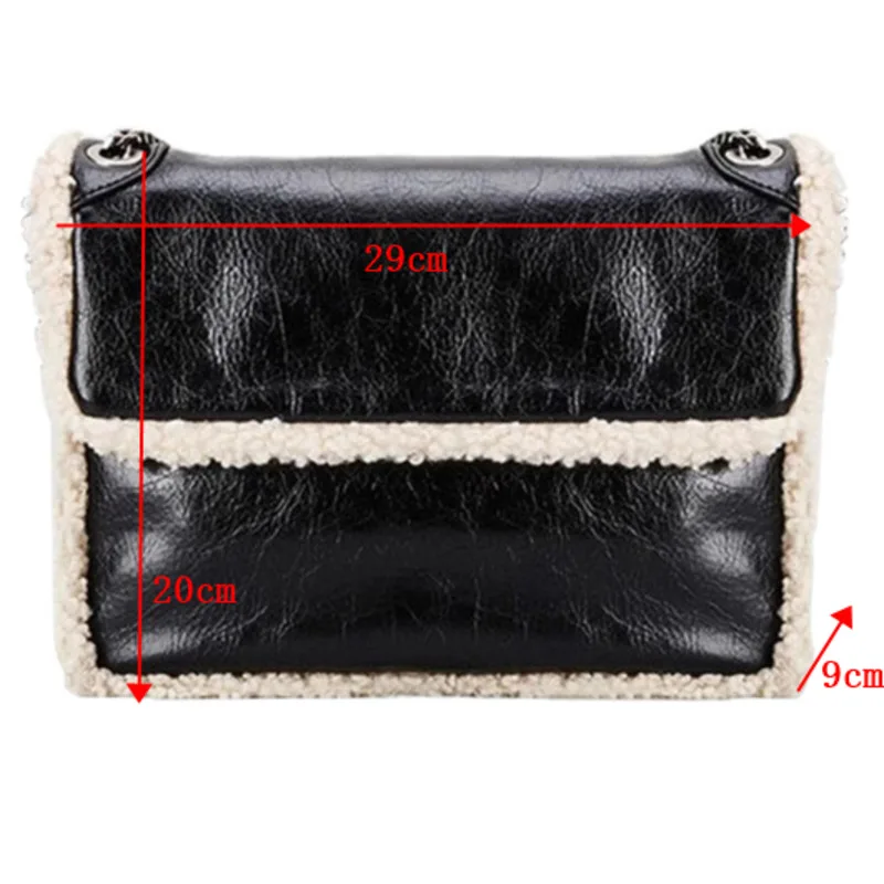 

[EAM] Women New Metal Chains Composite PU Leather Flap Personality All-match Crossbody Shoulder Bag Fashion Tide 2021 18A0184