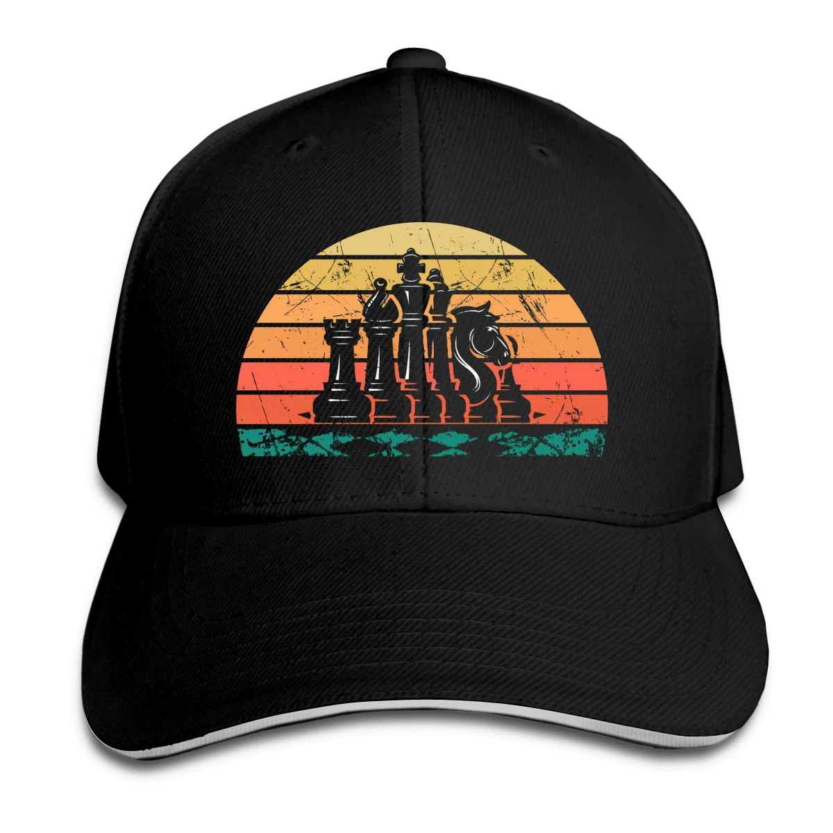 

Vintage Retro Chess Hat Baseball Cap for Men Women Fashion Adjustable Sun Hat