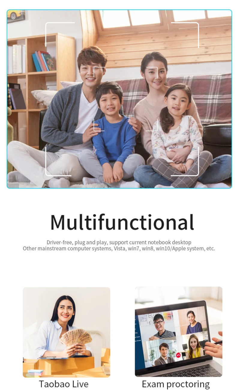 1080P HD веб-камера компьютер ПК Веб камера С микрофоном Вращающийся камеры для