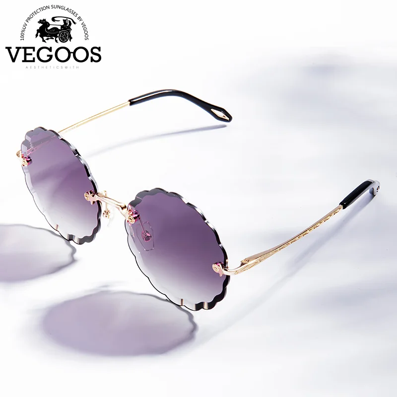 Роскошные круглые солнцезащитные очки VEGOOS женские брендовые дизайнерские