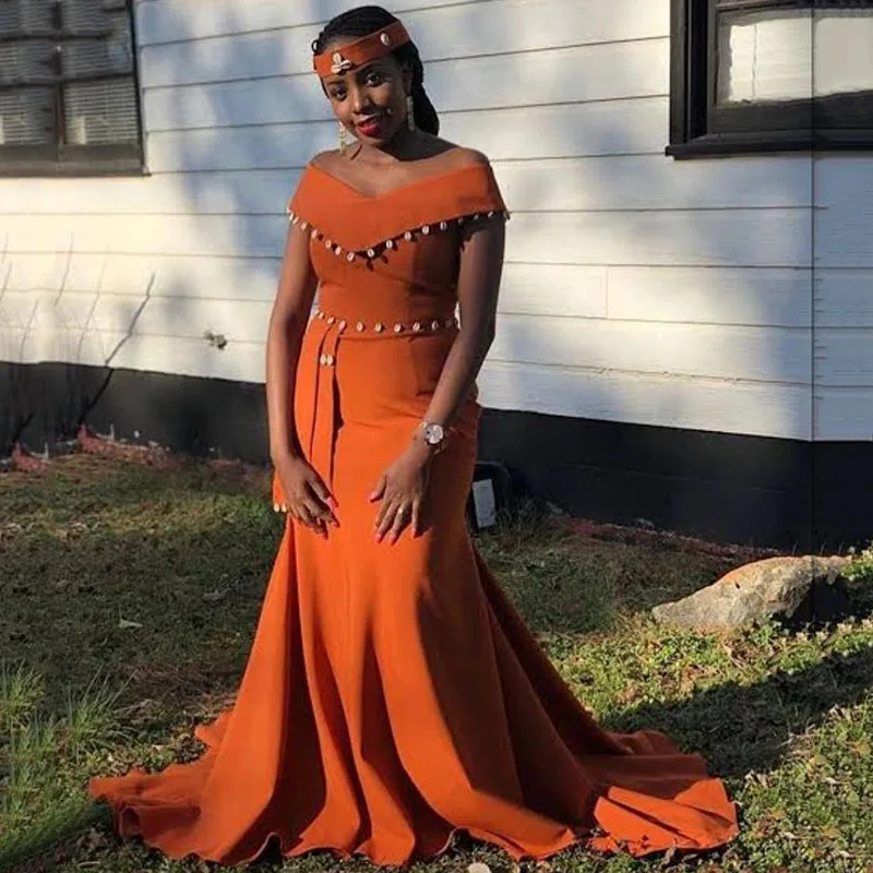 Вечерние платья русалки Verngo Aso Ebi с открытыми плечами и баской длинные