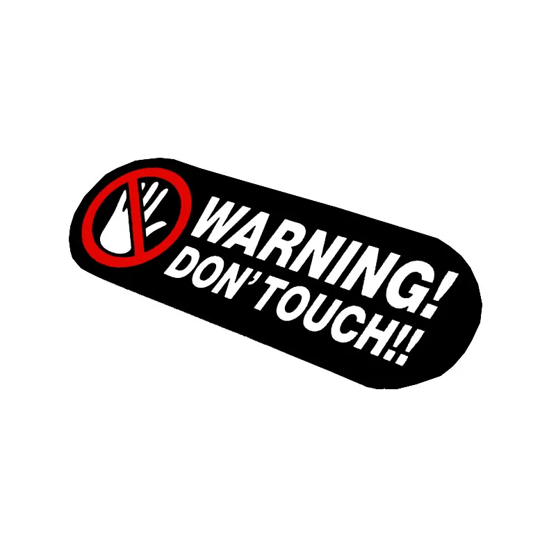 

8x2.7cm 1 Pcs Warning Do Not Touch Stickers Hands Off Caution Bikes Phone Car Styling Vinyl Truck Decals Reflective