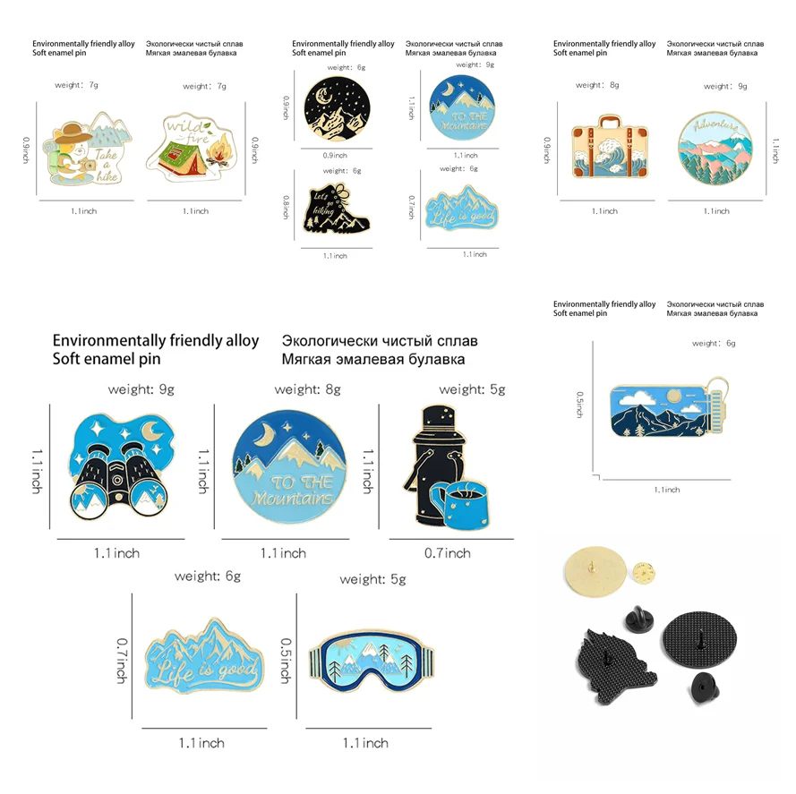 Забавная эмалированная брошь на лацкан Радуга Восход заката высокий снег горная