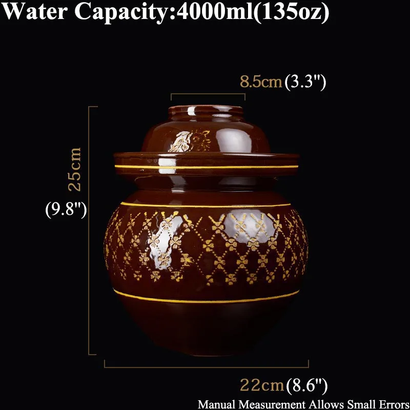 Винтажная керамическая бутылка для маринованной капусты ночные пятна