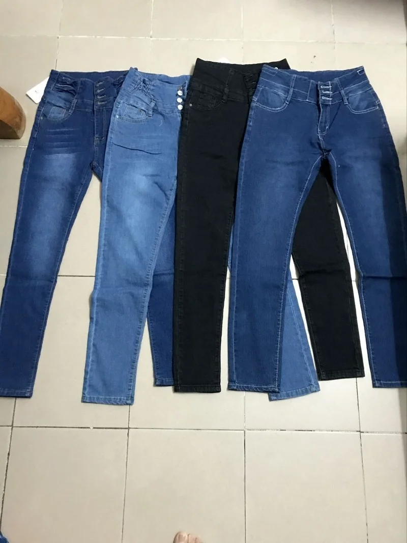 

WEPBEL Skinny Thin High Waist Pencil Pants Women Elastic Sexy Denim Jeans Trousers