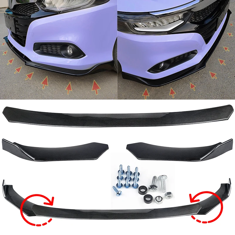 

3PCS/Set Universal Black Car Front Bumper Lip Splitter Protection For Honda Benz VW Passat Front Bumper Guard Protector Cover
