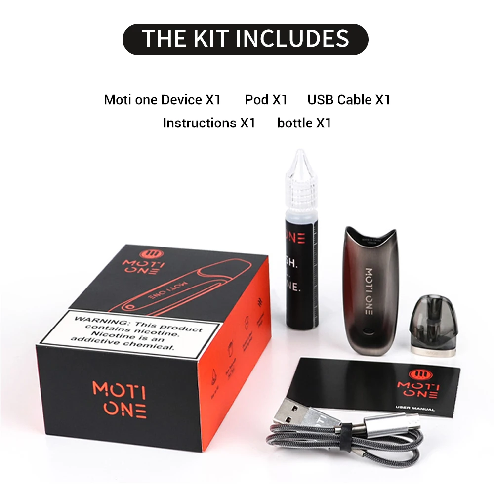 Vape MOTI One Kit Pod портативный 1 85 мл электронная сигарета картридж испаритель коробка