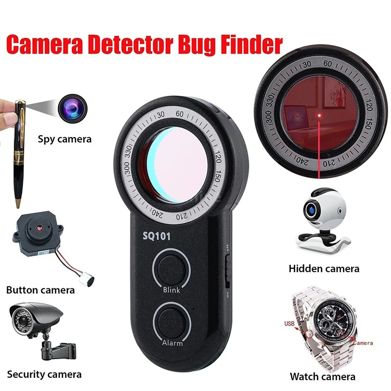 portable anti spy camera detector camera hidden detector bug detector finder anti theft alarm free global shipping