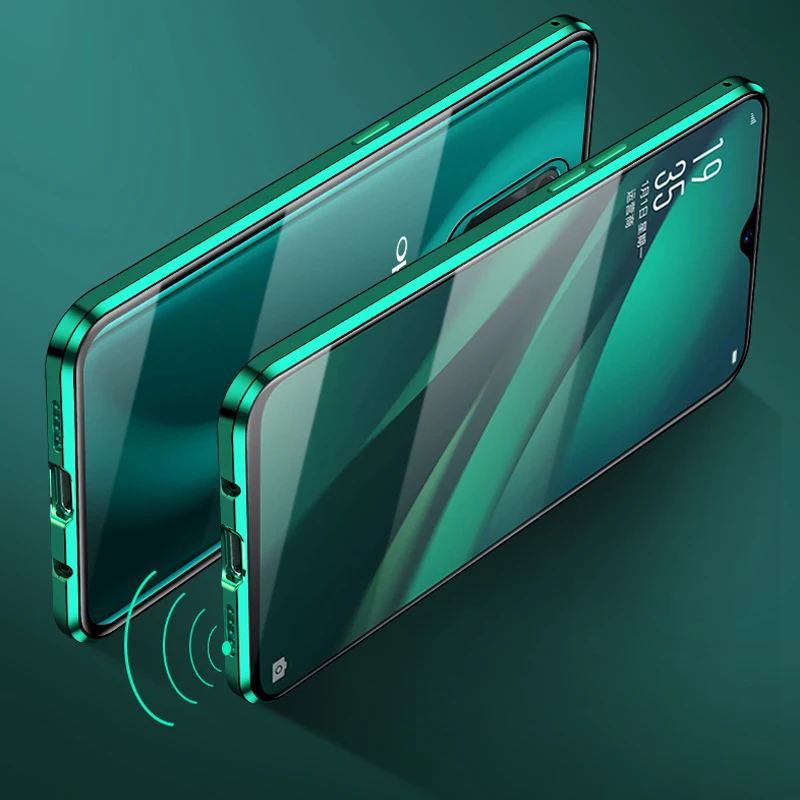 360 крышки из закаленного стекла для Oppo Realme 5 Pro Q Рено Ace A11 A11X A5 A5s A7 A9 F9 V17 Pro Y17 Y3 Магнитный флип-чехол
