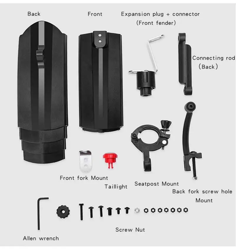 Комплект велосипедных брызговиков 26 дюймов передние и задние колеса