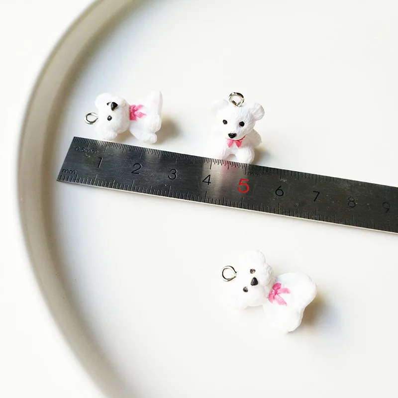 10pcs Lovely 3D Bear Resin Charms Pendant Findings Diy for Jewelry Making Small Bear Keychain Necklace Crafts Handmade Accessory image 2