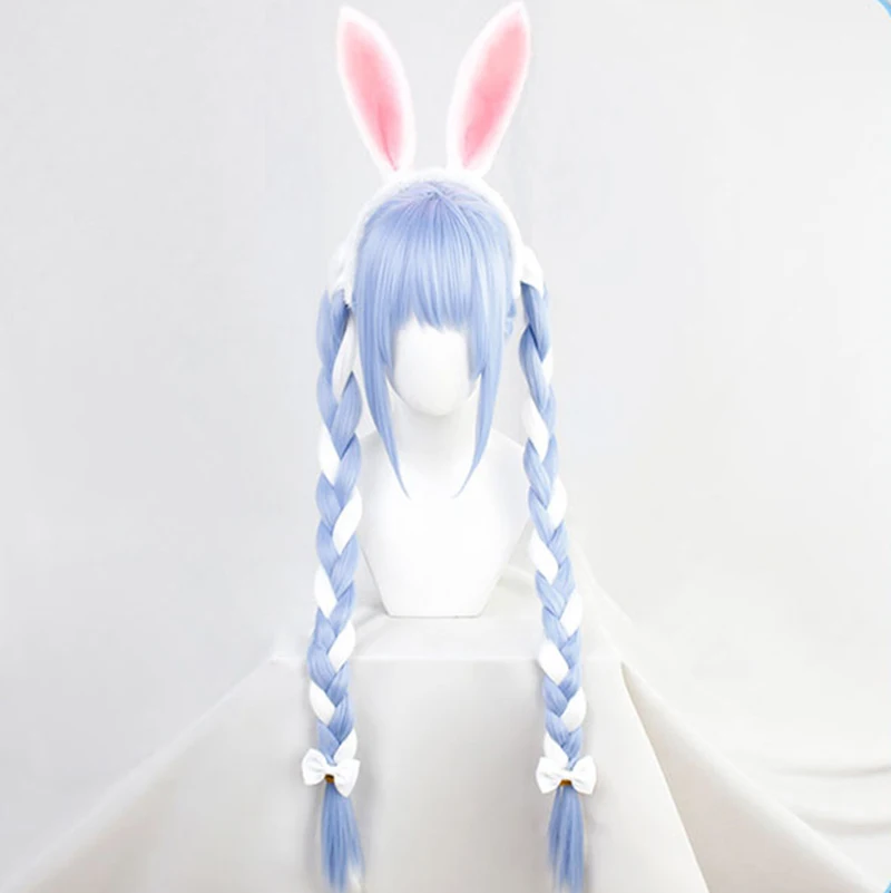 VTuber Usada Beijing Ora Парик Косы Hololive фантазия Банни девушки Уши Косплей Длинные