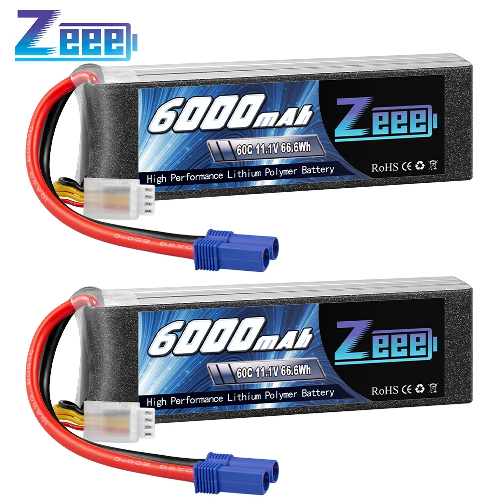 2 блока Zeee 3S Lipo аккумулятор 11 1 В 6000 мАч 60C мягкий чехол с разъемом EC5 для вертолета