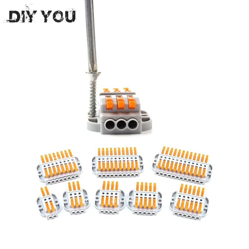 20-30-50-100 шт/Лот DIY YOU 222 SPL-2 компактный проводной разъем проводник клеммный блок рычаг 0,08-мм2