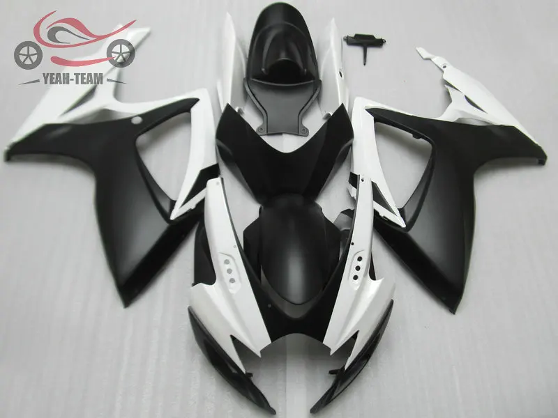 

Customize Injection mold Chinese fairings for Suzuki K6 GSXR600 2006 2007 white black motorcycle fairing kits GSXR600/750 06 07